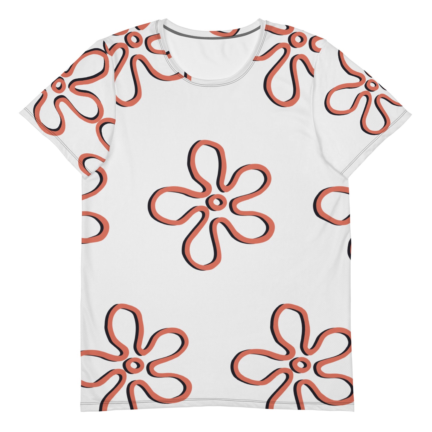 Flower All-Over Print Men's Athletic T-shirt